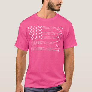 T-shirt Drapeau américain Onglet de guitare Acoustique mus