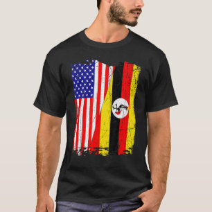 T-shirt Drapeau américain Ouganda Hommes Femmes Patriotiqu