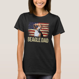T-shirt Drapeau américain papa Beagle vintage Usa 4 juille