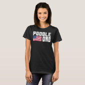 T-shirt Drapeau américain papa caniche (Devant entier)