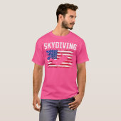 T-shirt Drapeau américain parachutant Skydiving (Devant entier)