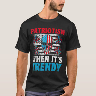 T-shirt Drapeau américain Patriot Skeleton Independence