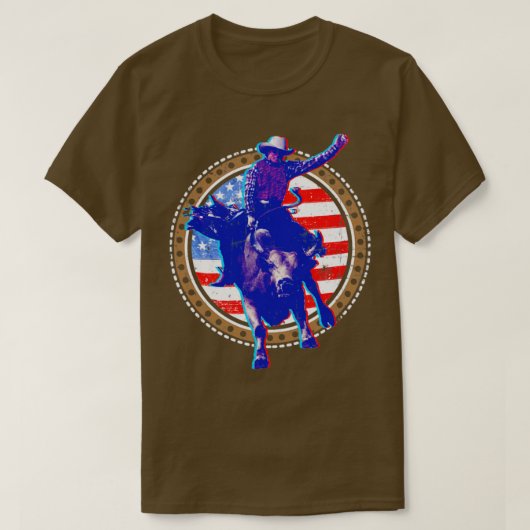 T-shirt Drapeau américain Patriotic Bull Rider (Design devant)