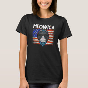 T-shirt Drapeau américain Patriotic Cat Fier animal