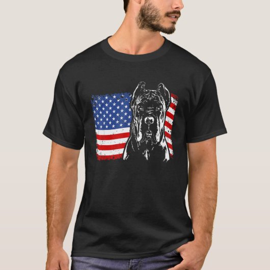 T-shirt Drapeau américain Patriotic Chien (Devant)