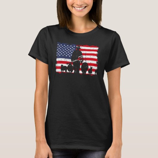 T-shirt Drapeau américain Patriotic Farming USA (Devant)