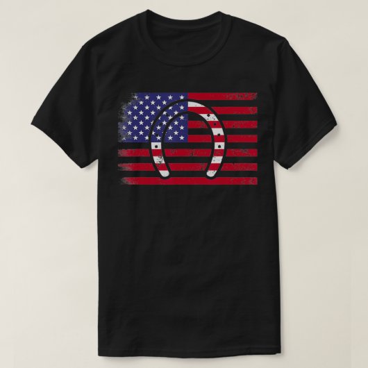 T-shirt Drapeau américain Patriotic Horseshoe 4 juillet an (Design devant)
