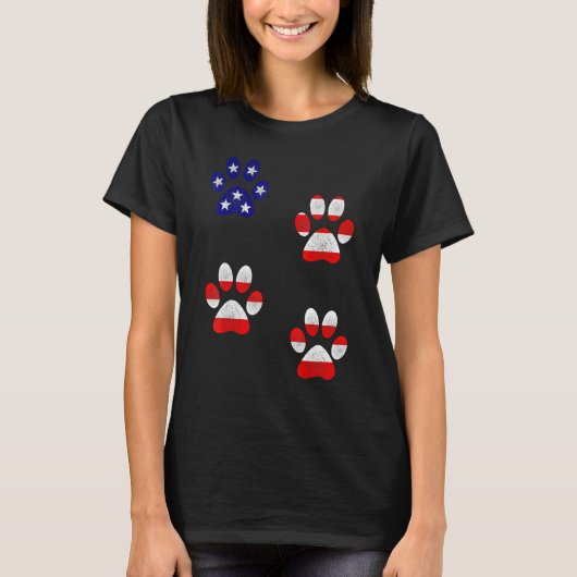 T-shirt Drapeau américain Patriotic Love Dog Empreinte de (Devant)