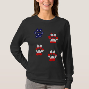 T-shirt Drapeau américain Patriotic Love Dog Empreinte de