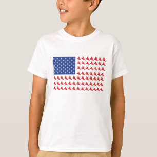 T-shirt Drapeau américain Patriotic Snowboarder