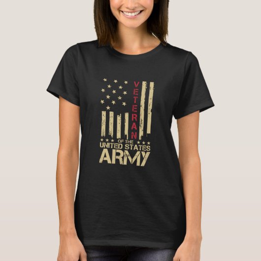 T-shirt Drapeau américain Patriotic U'S Army Veteran Line (Devant)