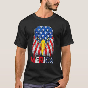 T-shirt Drapeau américain Patriotique 4 juillet Bald Eagle