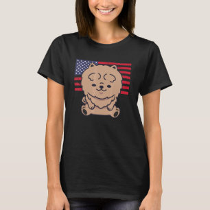 T-shirt Drapeau américain Patriotique 4 juillet Chow Chow