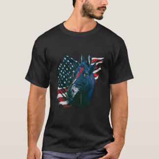 T-shirt Drapeau américain patriotique 4 juillet fière âne