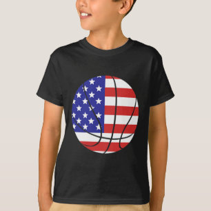 T-shirt Drapeau américain patriotique 4juillet Bysketbyll