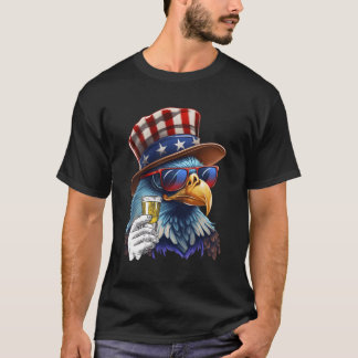 T-shirt Drapeau américain Patriotique Aigle lunettes de so