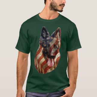 T-shirt Drapeau américain patriotique Amoureux des chiens