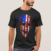 T-shirt Drapeau américain patriotique avec bloc de crâne p (Devant)