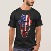 T-shirt Drapeau américain patriotique avec bloc de crâne p (Devant)