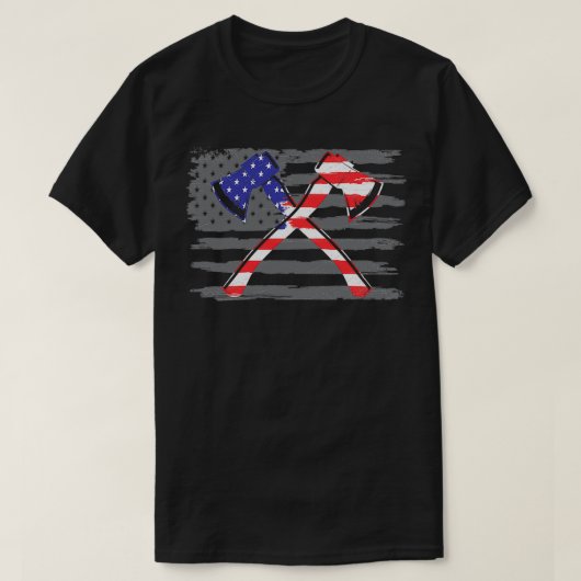 T-shirt Drapeau Américain Patriotique Ax Jetant Idée Cadea (Design devant)