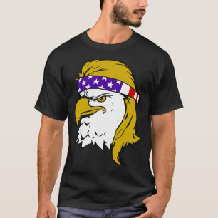 T-shirt Drapeau américain Patriotique Bald Eagle Mullet
