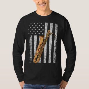 T-shirt Drapeau américain patriotique Baritone Lecteur sax