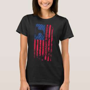 T-shirt Drapeau américain patriotique berger allemand 4e d