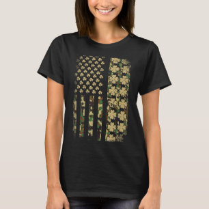 T-shirt Drapeau américain patriotique camouflage trèfle st