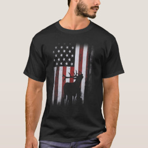 T-shirt Drapeau américain patriotique Chasseur d'Elk Homme