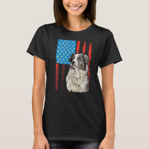 T-shirt Drapeau américain Patriotique Chien Australien She