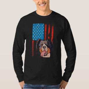 T-shirt Drapeau américain Patriotique Chien Bernese Mounta