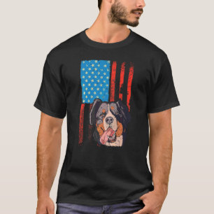 T-shirt Drapeau américain Patriotique Chien Bernese Mounta