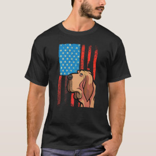 T-shirt Drapeau américain Patriotique Chien Bloodhal