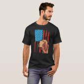 T-shirt Drapeau américain Patriotique Chien Bloodhal (Devant entier)
