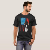 T-shirt Drapeau américain Patriotique Chien Boston Terrier (Devant entier)