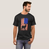T-shirt Drapeau américain patriotique Deer Hunter (Devant entier)
