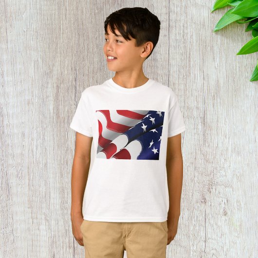 T-shirt Drapeau américain patriotique Design étoiles et ra