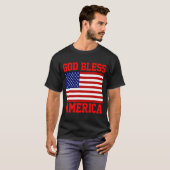 T-shirt Drapeau américain patriotique Dieu bénisse l'Améri (Devant entier)