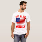 T-shirt Drapeau américain patriotique Dieu bénisse l'Améri (Devant entier)