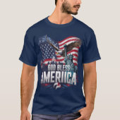 T-shirt Drapeau américain patriotique Dieu bénisse l'Améri (Devant)