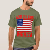 T-shirt Drapeau américain patriotique Dieu bénisse l'Améri (Devant)