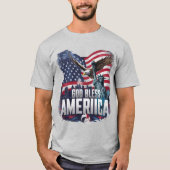 T-shirt Drapeau américain patriotique Dieu bénisse l'Améri (Devant)