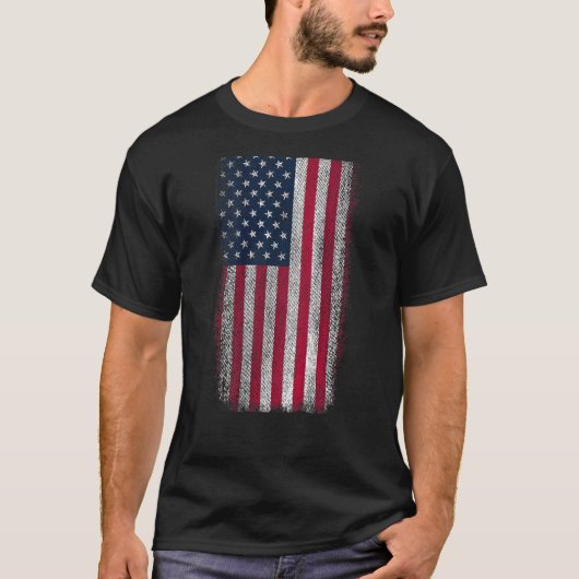 T-shirt Drapeau américain Patriotique Distressé Drapeau am (Devant)