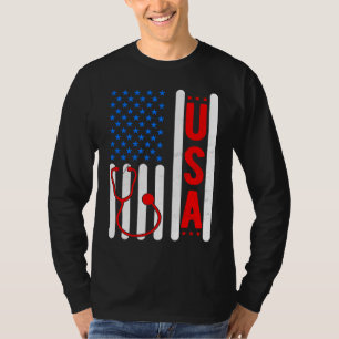 T-shirt Drapeau Américain Patriotique États-Unis Infirmièr