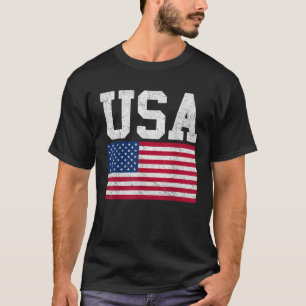 T-shirt Drapeau américain Patriotique Femmes Hommes garçon