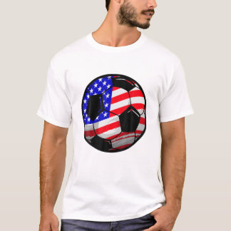 T-shirt Drapeau américain patriotique Football 4 juillet F