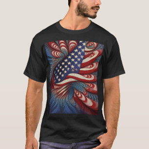 T-shirt Drapeau américain patriotique fractal