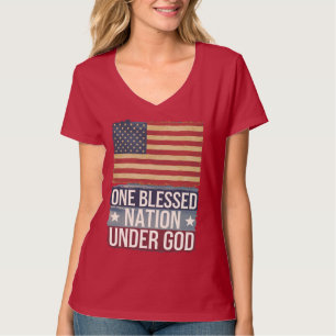 T-shirt Drapeau américain patriotique génial Nation bénie