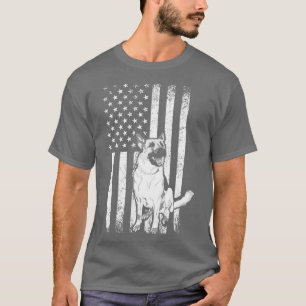 T-shirt Drapeau américain Patriotique German Shepherd