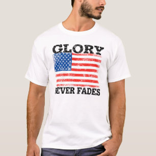 T-shirt Drapeau Américain Patriotique Gloire Ne Se Fane Ja